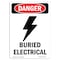 Signmission Safety Sign, OSHA Danger, 7" Height, Buried Electrical, Portrait OS-DS-D-57-V-2308 - alternate 1